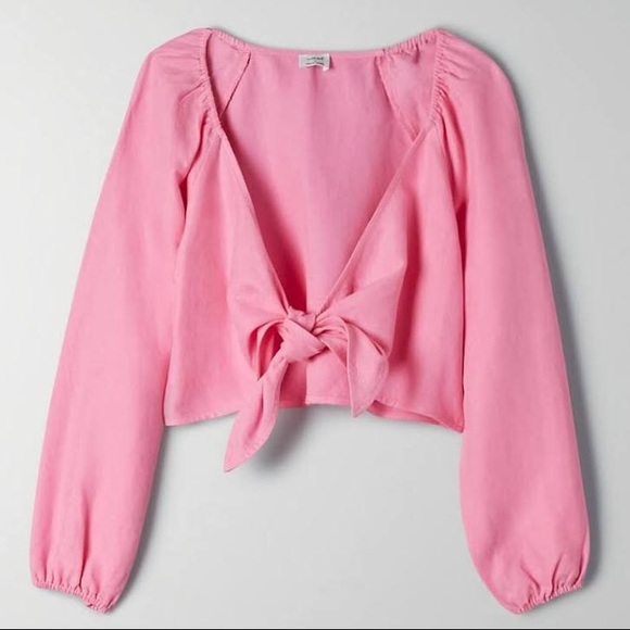 Wilfred Tops - Aritzia Wilfred Venus Tie-Front Top
